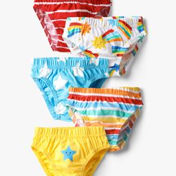 Babyhug 100% Cotton Knit Antibacterial Briefs with Star Print & Stripes Pack of 5 - Multicolor-picture-0