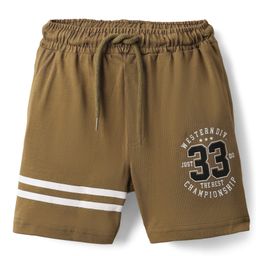 Taeko Single Jersey Knit Above Knee Length Printed Shorts - Brown-image-66