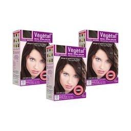 Vegetal Set Of 3 Bio Color 100% Natural Hair Color - 50 g Each - Dark Brown-26