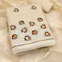 HERE&NOW Floral Embroidered Unstitched Dress Material-picture-21