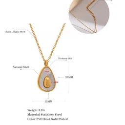 MANSIYAORANGE Gold Plated AD Studded Oval Pendant With Chain image 5