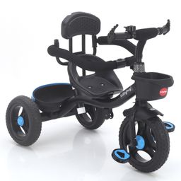 Babyhug Plug & Play Apache Tricycle with Parental Handle and Printed Canopy - Blue image 4
