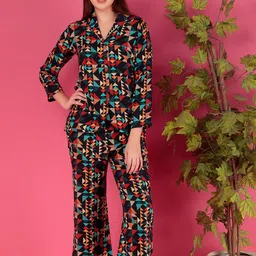 Multi color Abstract Printed Shirt With Trousers-picture-3