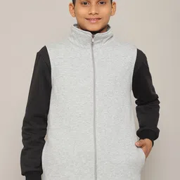 MOONAAH Boys Sleeveless Open Front Zip-through Jacket-picture-26