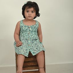 Koala Kidz Floral Print Organic Cotton A-Line Dress-image-50