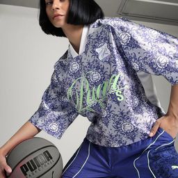 Puma Lace Em Ups Division Women Floral Printed Oversized Basketball T-Shirt-image-10