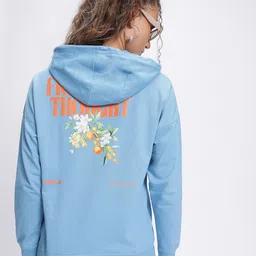 DressBerry Effortless Elegance Floral Hooded Drop-Shoulder Sweatshirt-image-42
