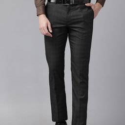 Blackberrys Men Checked Slim Fit Formal Trousers-image-52