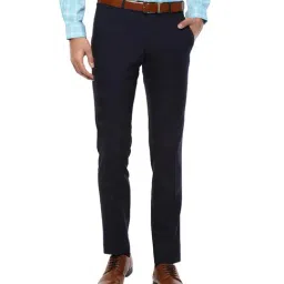 Van Heusen Navy Textured Slim Fit Trouser-image-2