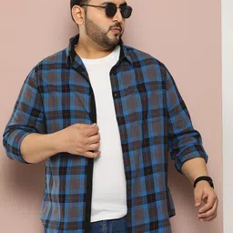 Sztori Plus Size Pure Cotton Checked Casual Shirt-picture-20