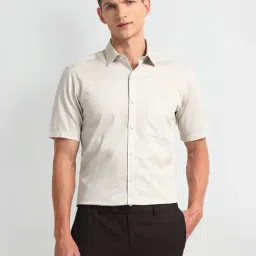 Arrow Beige Cotton Regular fit Geometric Shirt-picture-14