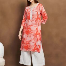 Melange By Lifestyle Pink Regular Fit Printed Kurta-picture-47