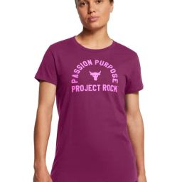 Under Armour Purple Cotton Regular Fit Printed Sports T-Shirt-picture-34