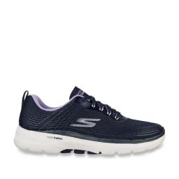 Skechers Women's GO WALK 6 - STUNNING GLOW Navy Lavender Walking Shoes-87