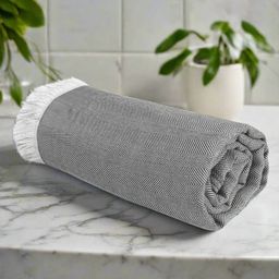 Heelium Grey & White Bamboo 250 GSM Bath Towel-30