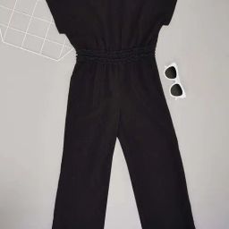 Pantaloons Junior Girls Jet Black Solid Casual Dresses-picture-24