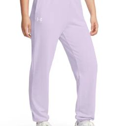 Under Armour Purple Cotton Loose Fit Logo Printed Sports Joggers-image-33