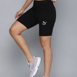 Puma Women Classics Ribbed High-Rise Sports Shorts-41