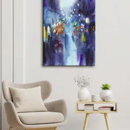 999store Blue & Grey Abstract Wall Canvas Painting For Living Room-37