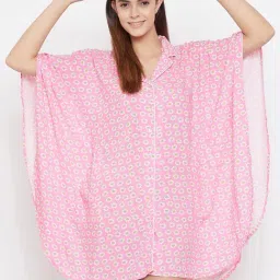 The Kaftan Company Pink Printed Kaftan Sleepshirt-picture-39