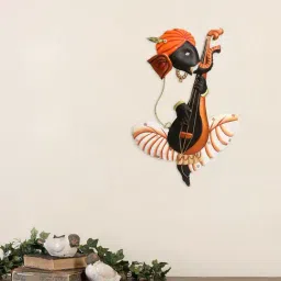 eCraftIndia Musician Ganesha Playing Veena Wall Hanging-image-15