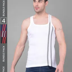 Dollar Bigboss Assorted Cotton Regular Fit Vest - Pack Of 4-picture-49