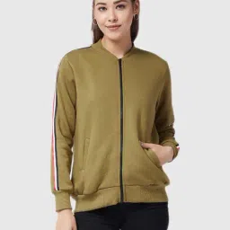 Miss Chase Olive Relaxed Fit Jacket-image-67