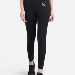 Kotty Black Printed Mid Rise Tights-image-75