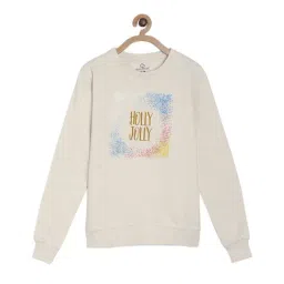 Sweet Dreams Kids Oatmeal Melange Printed Sweatshirt-image-49