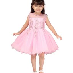 Aarika Kids Pink Patch Work Frock-image-59