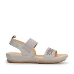 Hush Puppies by Bata Women's Grey Ankle Strap Sandals-image-12