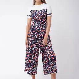 Miss Chase Navy & White Animal Print Jumpsuit-image-57