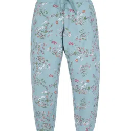 Plum Tree Kids Blue & Red Cotton Floral Print Joggers-image-79