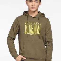 Jack & Jones Olive Regular Fit Printed Hooded Sweatshirt-picture-23
