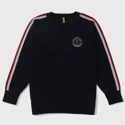 Gini & Jony Kids Navy Cotton Full Sleeves Sweater-image-58