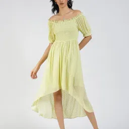 Label Ritu Kumar Light Green High-Low Dress-image-12