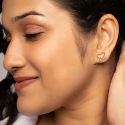 Silberry 925 Sterling Silver Rose Gold Delicate Butterfly Stud Earrings-image-97