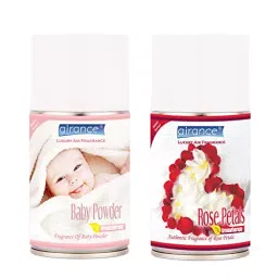Airance 250 ml Each Baby Powder & Rose Petals Spray Air Freshener Automatic Spray (Pack of 2)-29