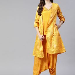 Rangriti Women Ethnic Motifs Woven Design Kurti with Dhoti Pants & Jacket-picture-48