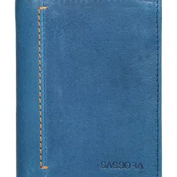 SASSORA Izan Navy & Tan Small Leather Bi-Fold Notecase for Men image 1