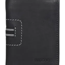 SASSORA Izan Black & Grey Small Leather Bi-Fold Notecase for Men image 1