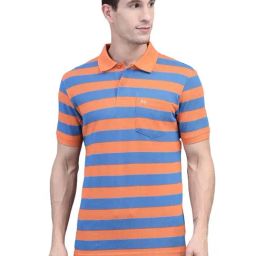 Force NXT Multicolored Cotton Regular Fit Stripes Polo T-Shirt-69