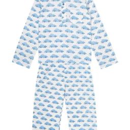 Budding Bees Kids Off White & Blue Printed Full Sleeves T-Shirt with Pants-image-84