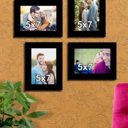 Art Street Black Solid Set Of 4 Wall Photo Frames-16