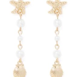 Forever New Gold & Pearl Frida Fine Shell Drop Earring-image-75