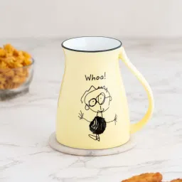 Clay Craft Fine Ceramic Jumble Milk/Tea/Coffee Mugs - 1 Piece - 350 ml each - For Home/Office/Gifting Purpose image 1