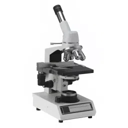 LABX SOLUTIONS White Black Color Diecast Aluminium Monocular Inclined Compound Microscope LXM-35-41
