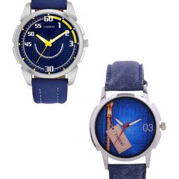 TARIDO Unisex Set of 2 Printed Dial & Straps Analogue Watch GREY_BLACK_AW_722-image-1