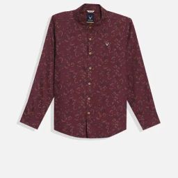 Allen Solly Boys Maroon Cotton Print Shirt-image-22