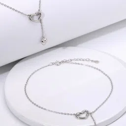 GIVA 92.5 Sterling Silver Heart Melting Anklet (Single Anklet) for Women image 1
